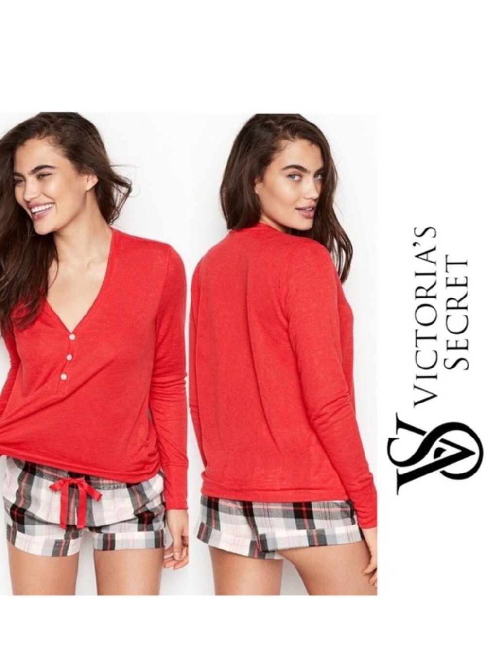 Victoria's Secret | Holiday Pink Plaid Striped Sleep Shorts | Size Medium
